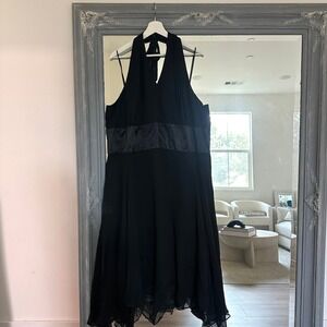 NWT Donna Ricco Y2K Silk Chiffon Halter Handkerchief Dress Fairy Whimsigoth 24W